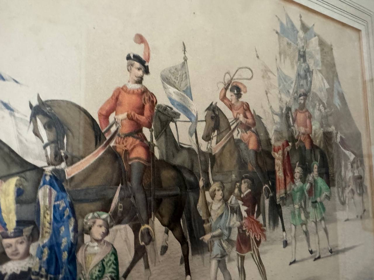 Triumphwagen mit dem Zelte Karls von Burgund – Kolorierter Stahlstich, 19. Jahrhundert — Kontext