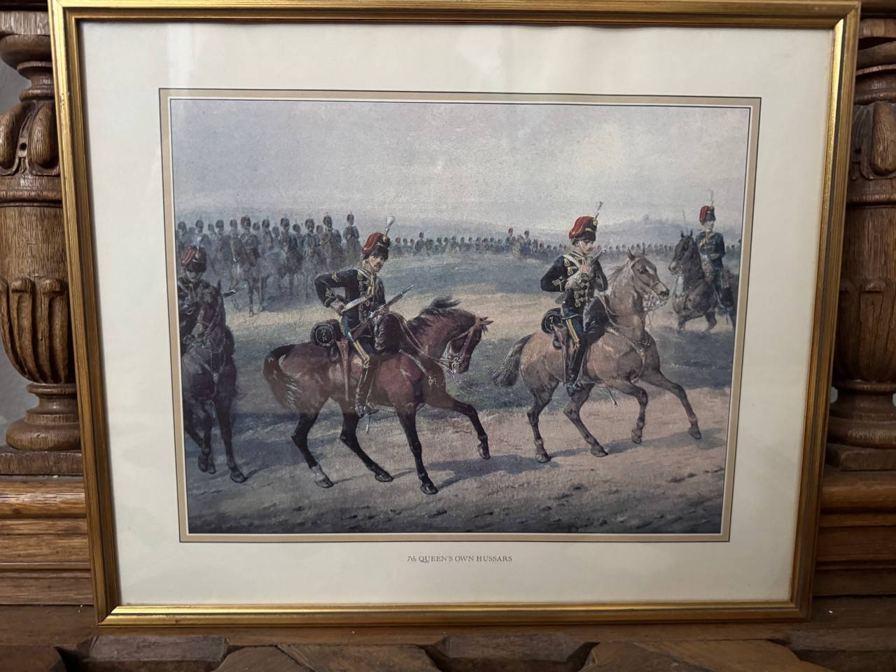 7th Queen's Own Hussars – Britische Kavallerietruppe zu Pferd, kolorierter Druck