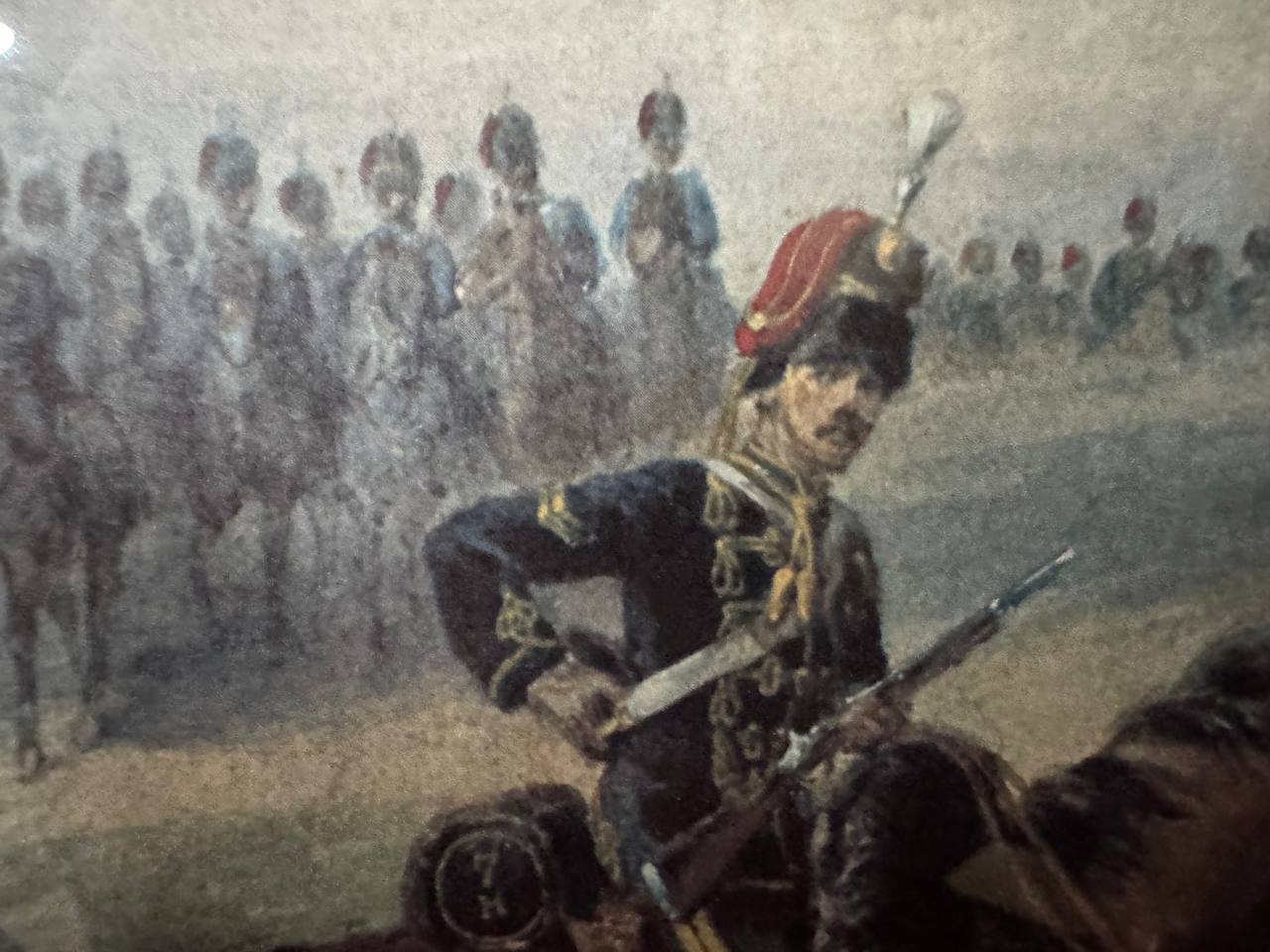 7th Queen's Own Hussars – Britische Kavallerietruppe zu Pferd, kolorierter Druck — Kontext