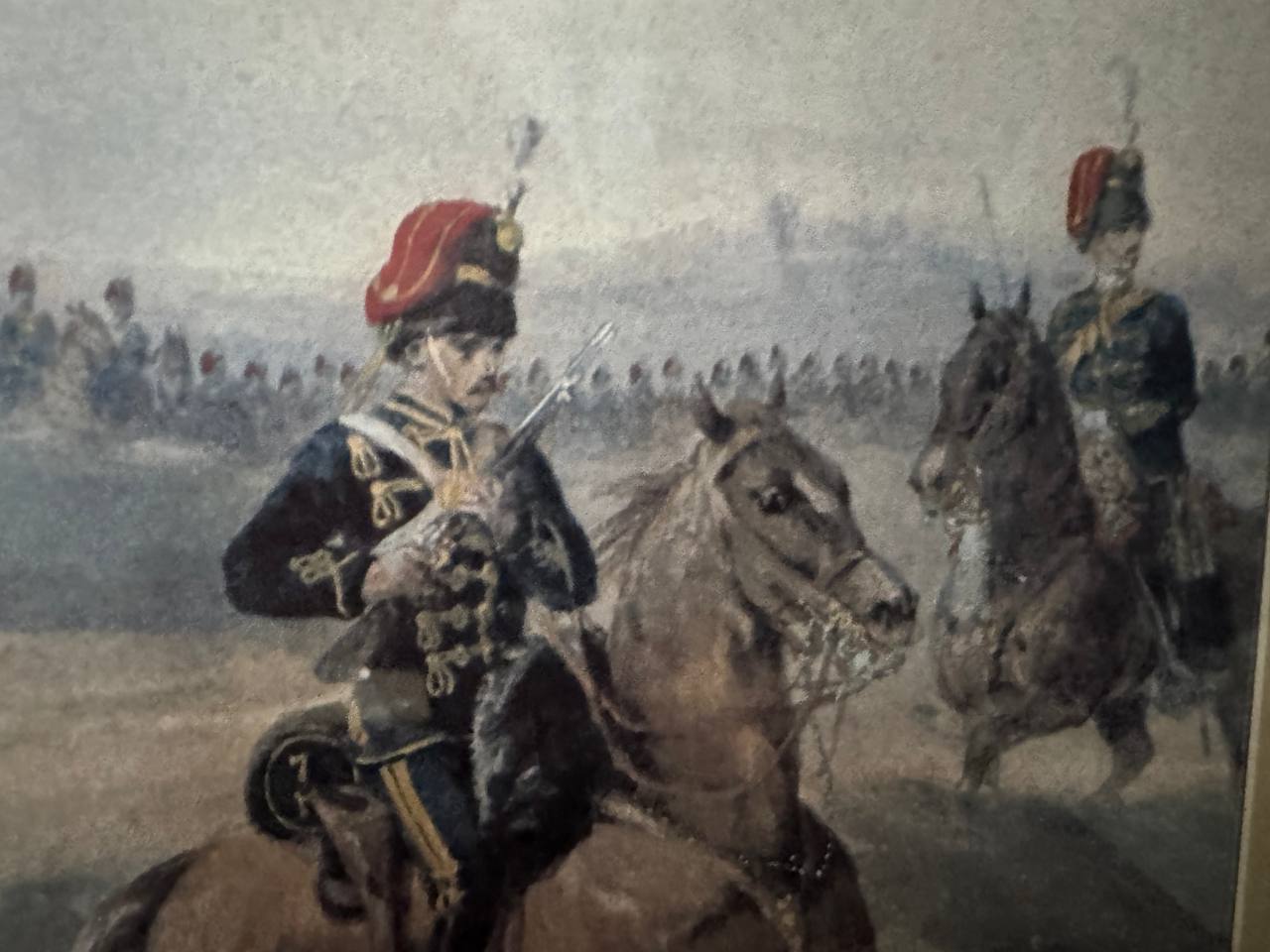 7th Queen's Own Hussars – Britische Kavallerietruppe zu Pferd, kolorierter Druck — Kontext
