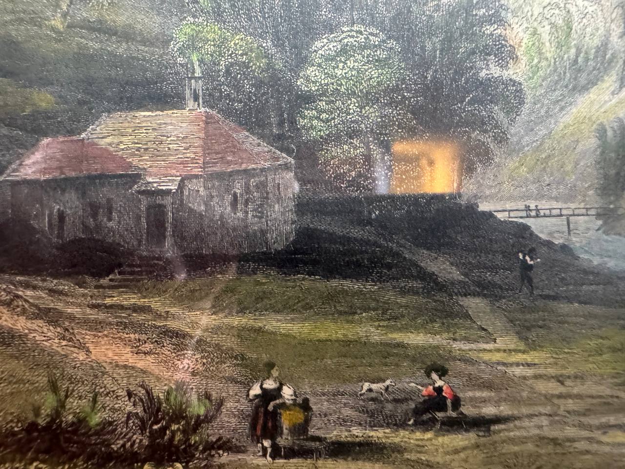 Einsiedelei des Niklaus von Flüe (Unterwalden) – kolorierter Stahlstich, Girard / Bichop, ca. 1840 — Kontext