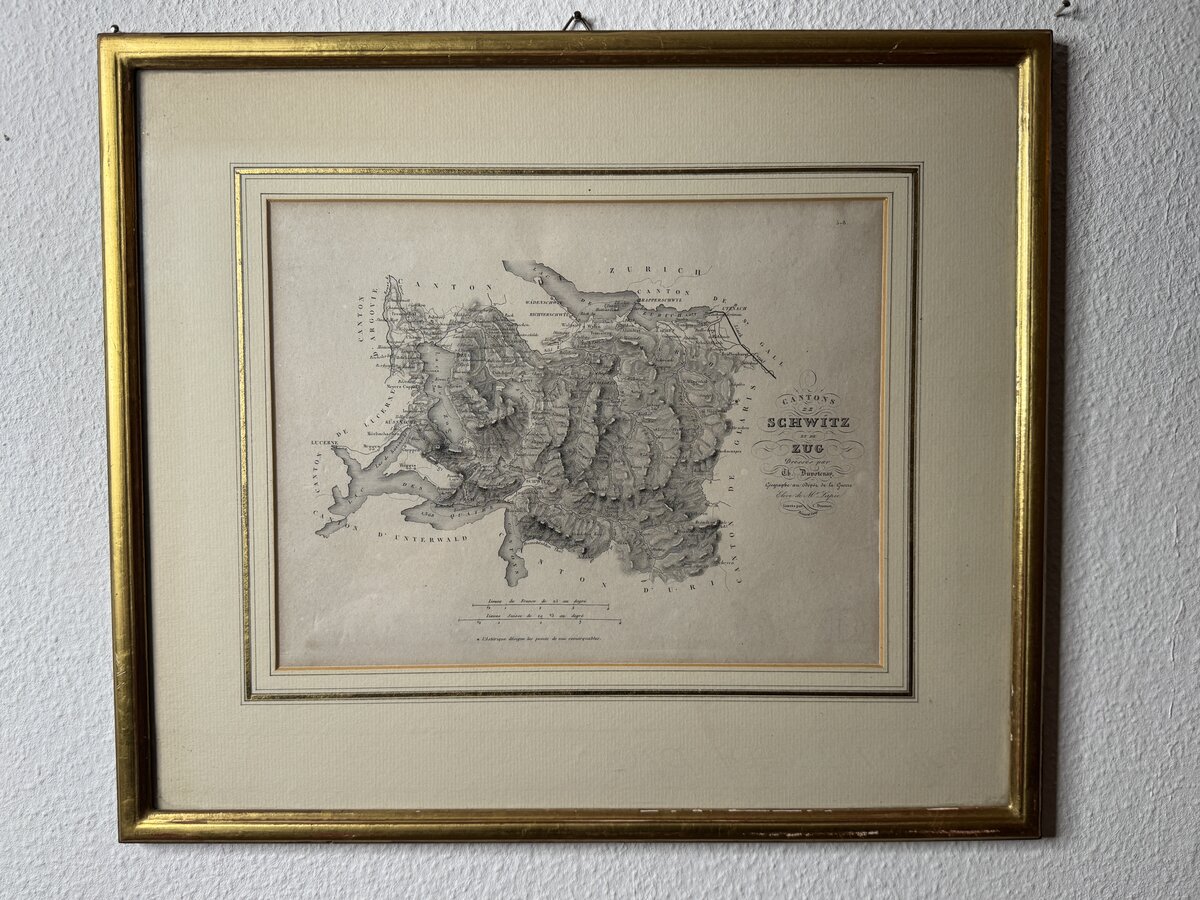 Cantons de Schwitz et de Zug – Kupferstichkarte von Th. Duvotenay, ca. 1840