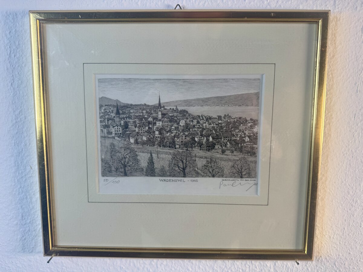 Wädenswil 1905 – Originalradierung von Paul Wyss, handsigniert, num. 50/130