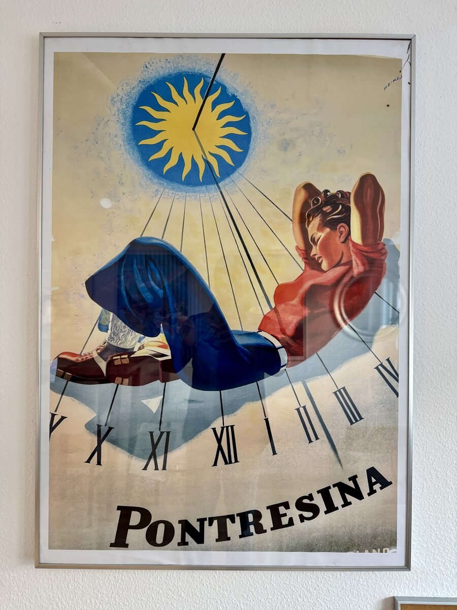 PONTRESINA – Reproduktion des Tourismus-Plakats von Martin Peikert (moderner Druck)