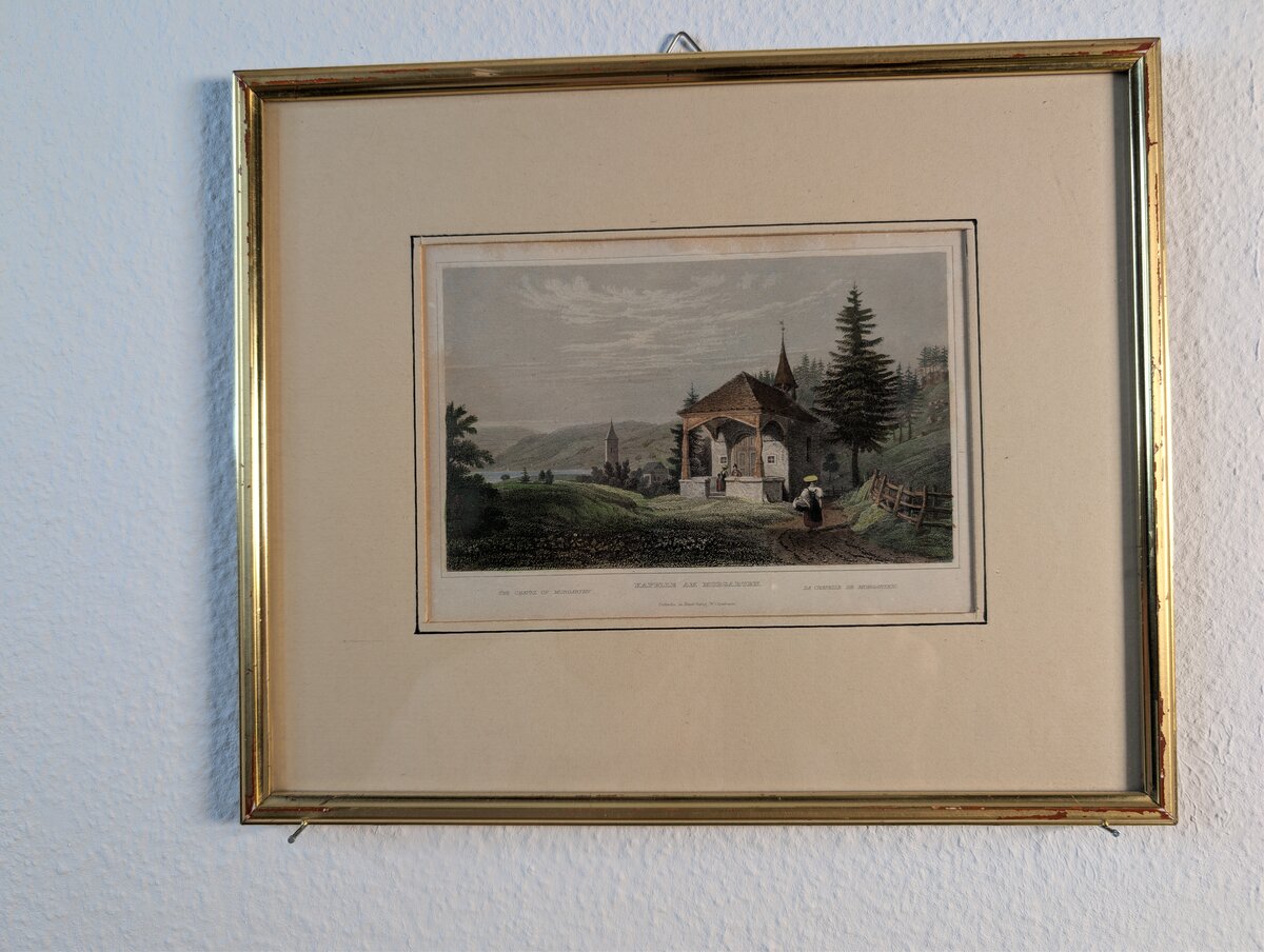 The Chapel of Morgarten – Hand-Coloured Steel Engraving of the Battle Chapel